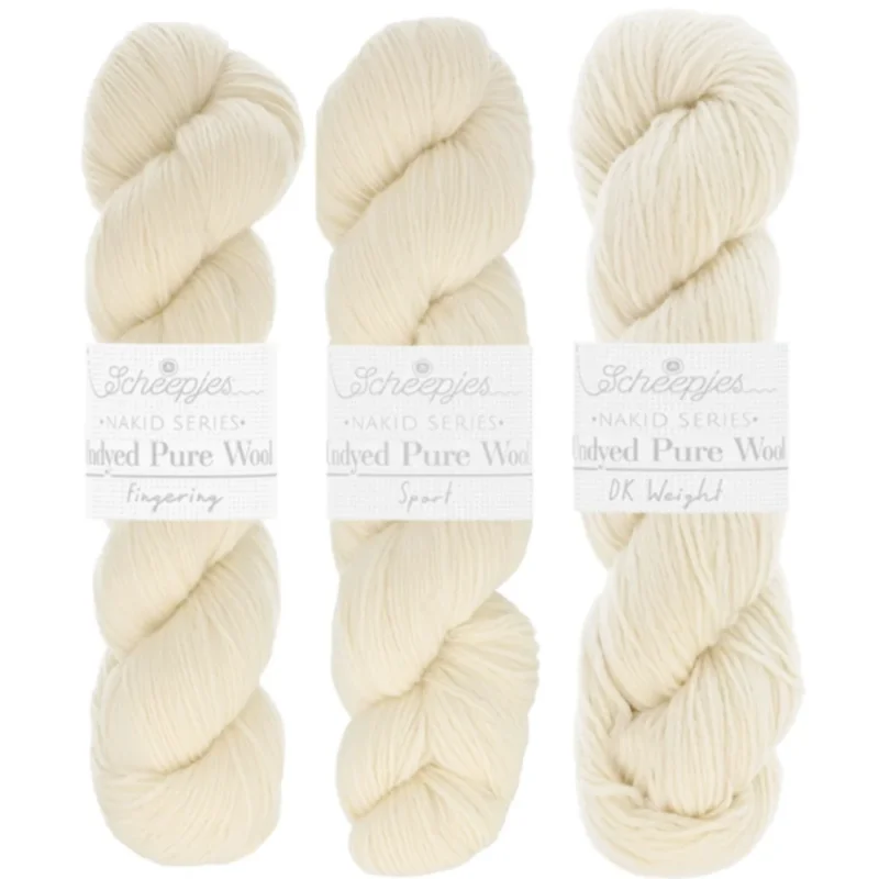 Scheepjes Nakid Series Undyed Pure Wool 100g Fynd